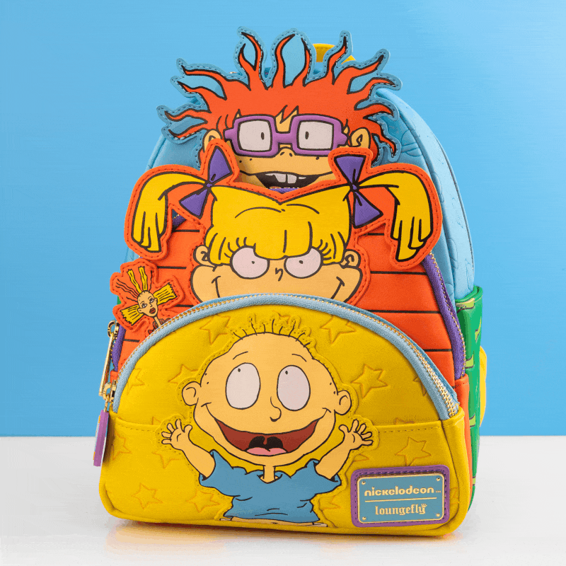 Loungefly x Nickelodeon Rugrats Tommy, Chucky & Angelica Triple Pocket Mini Backpack