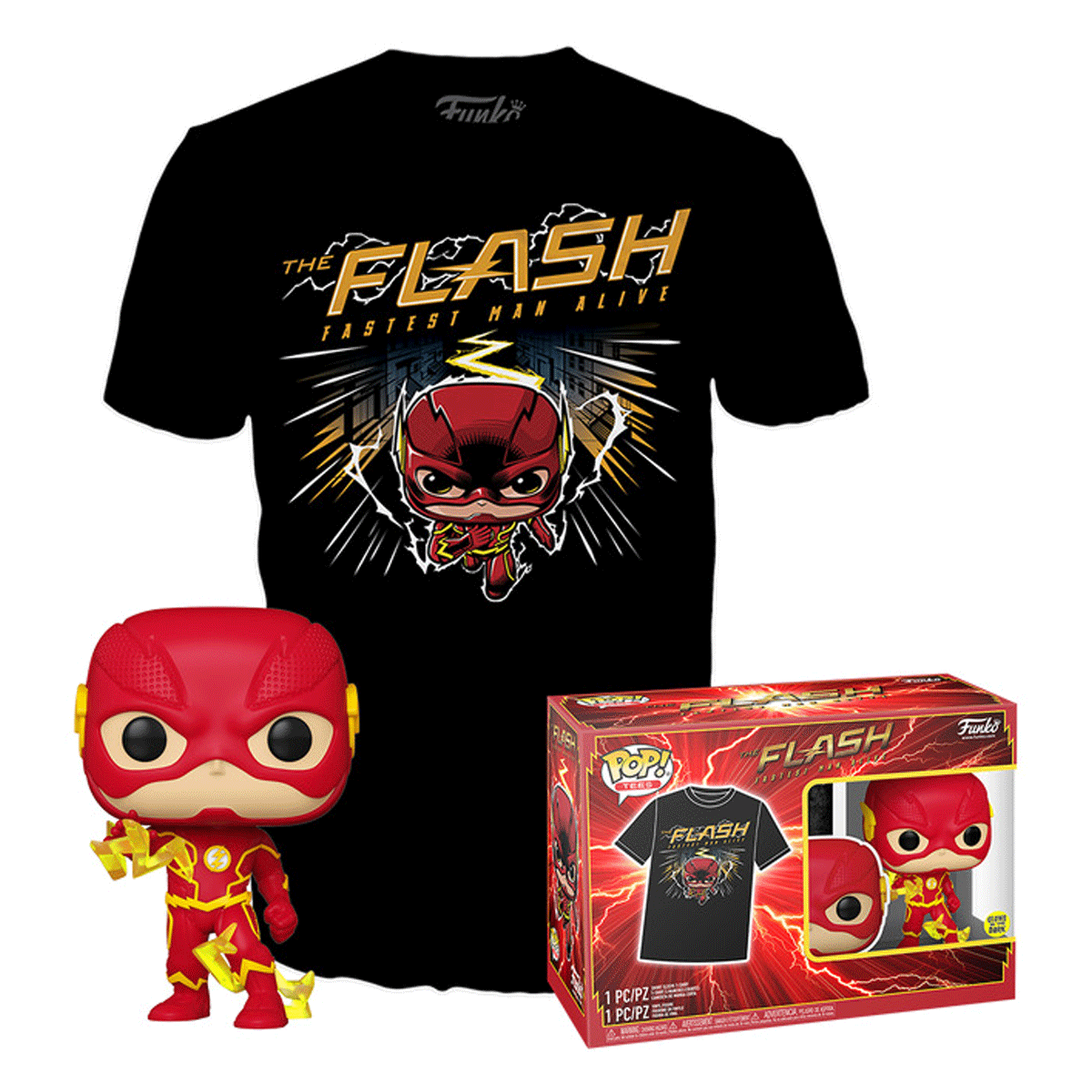 DC Comics The Flash (Glow in the Dark) Pop! Vinyl and Tee Set - GeekCore