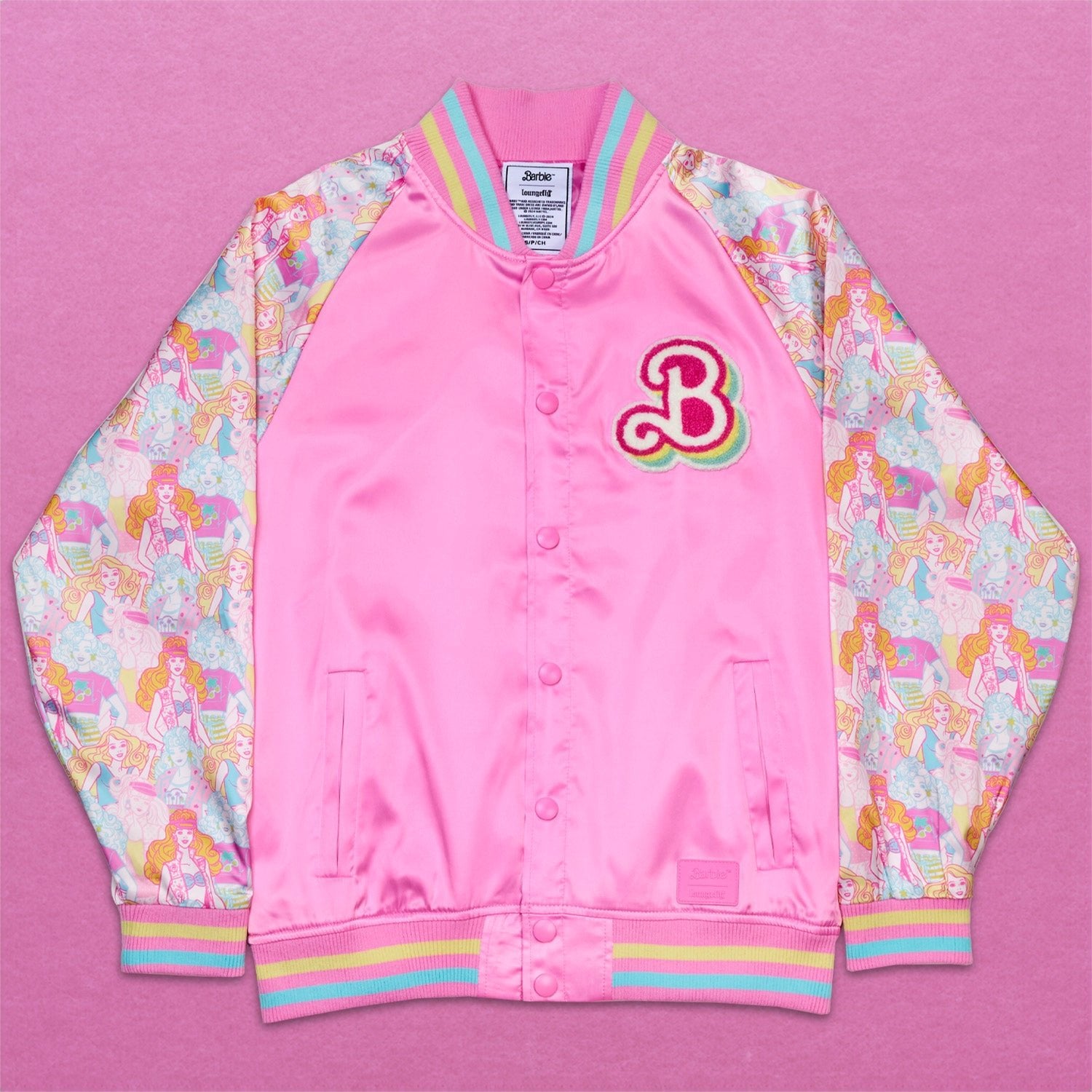 Loungefly x Barbie 65th Anniversary Bomber Jacket - GeekCore