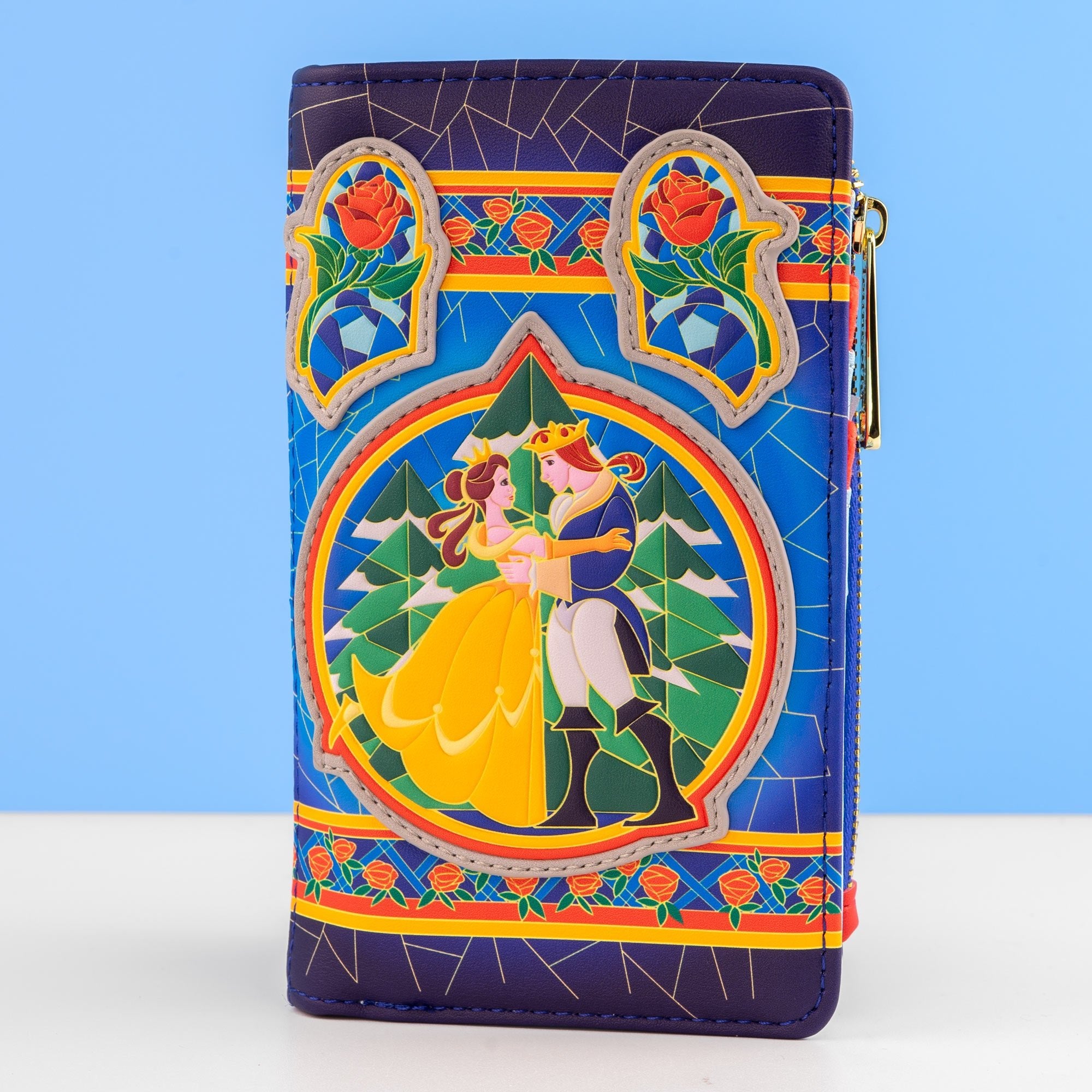 Loungefly x Disney Beauty and the Beast Stained Glass Roses Wallet - GeekCore