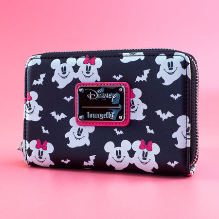 Loungefly x Disney Ghost Mickey and Minnie Glow in the Dark Print Wallet - GeekCore