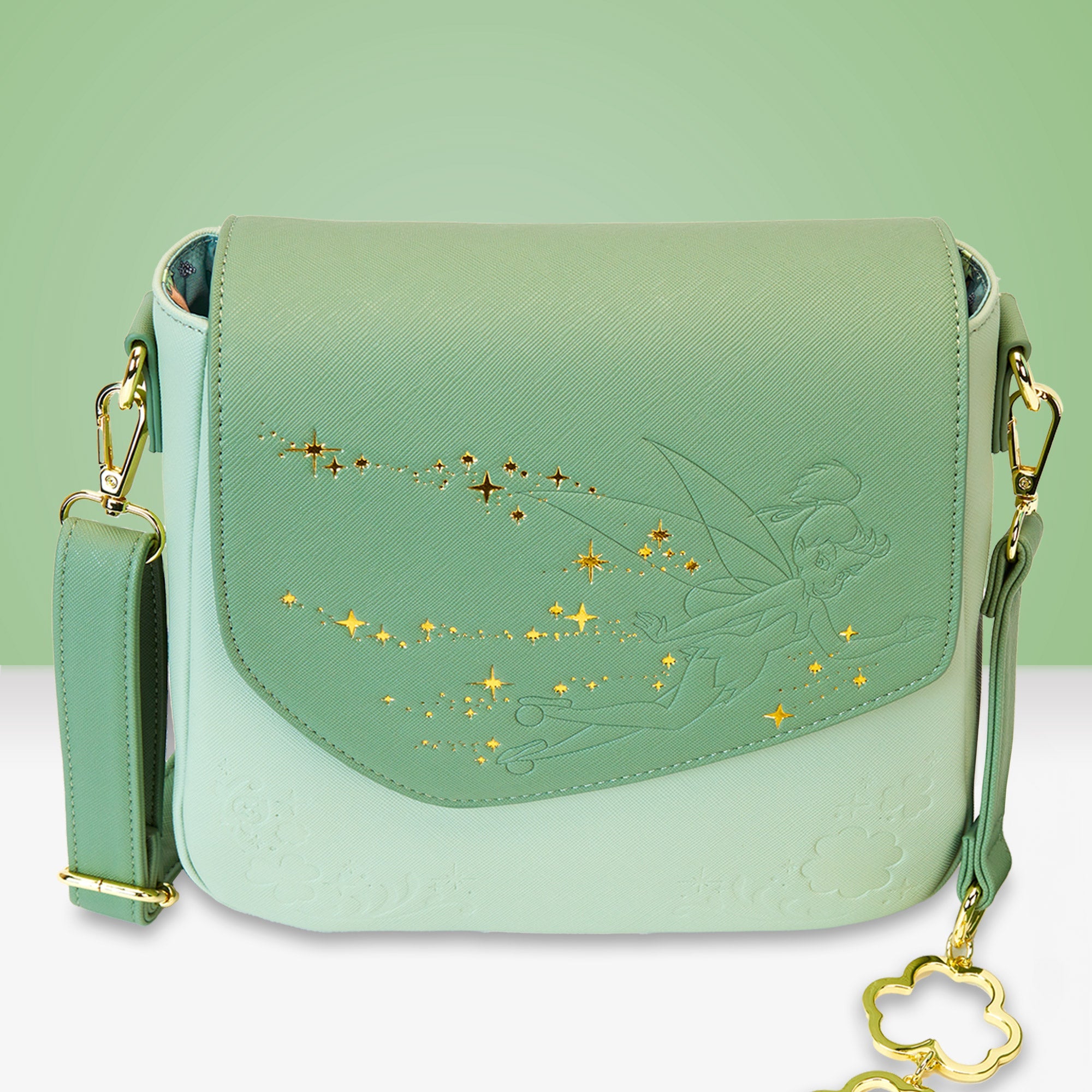 Loungefly x Disney Tinker Bell Four - Leaf Clover Crossbody Bag - GeekCore