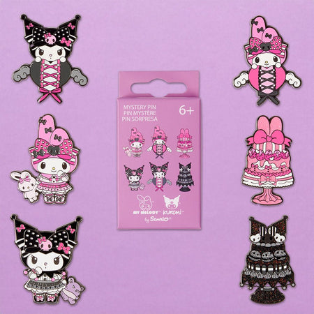 Loungefly x Sanrio My Melody And Kuromi Pink And Black Blind Box Mystery Pin - GeekCore