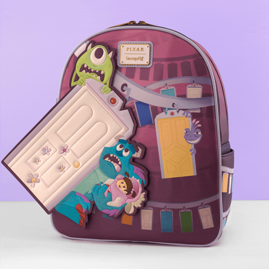 Loungefly x Disney Pixar Monsters Inc Mike and Sulley Door Scene Mini Backpack