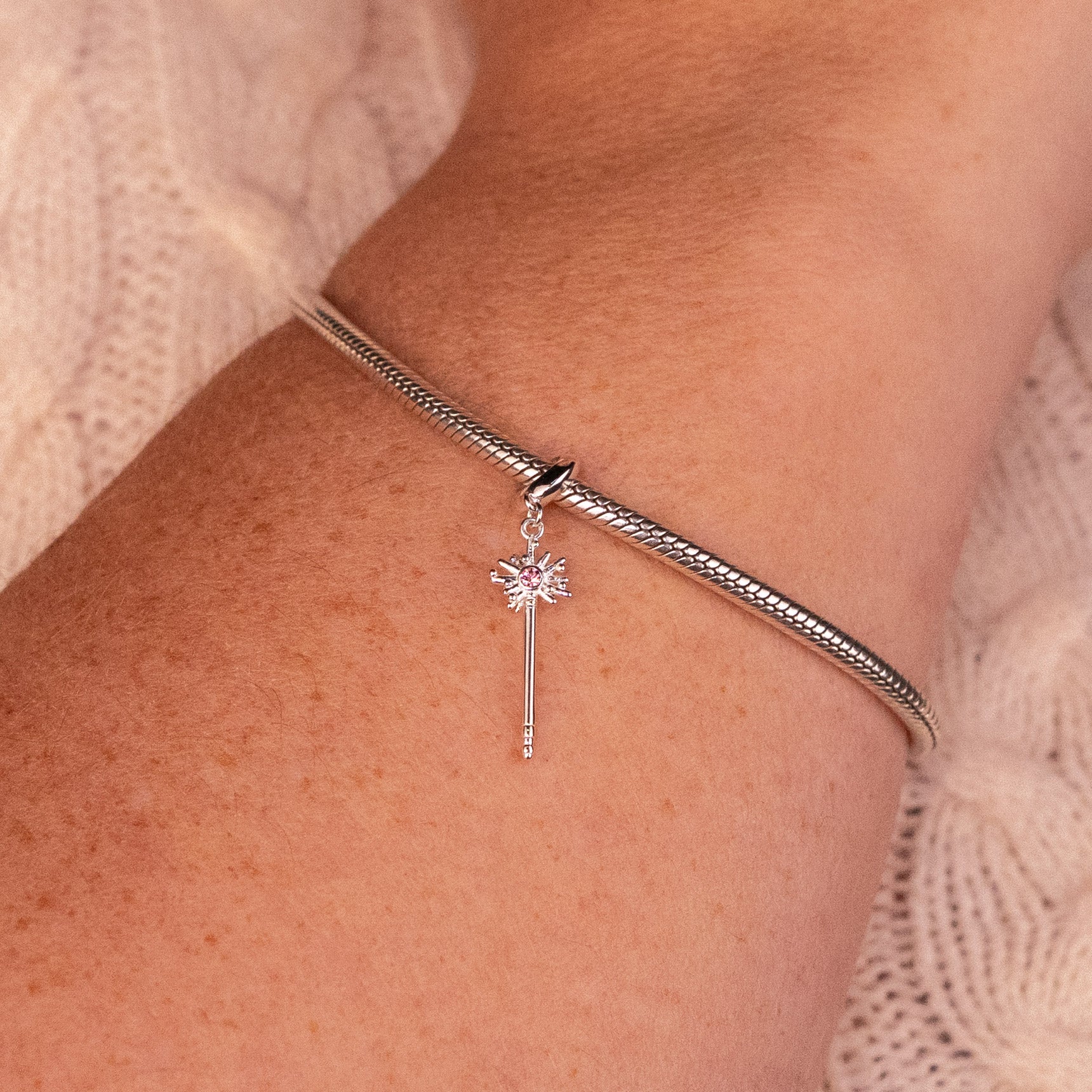 Wicked: For Good Glinda's Wand Sterling Silver Slider Charm - GeekCore