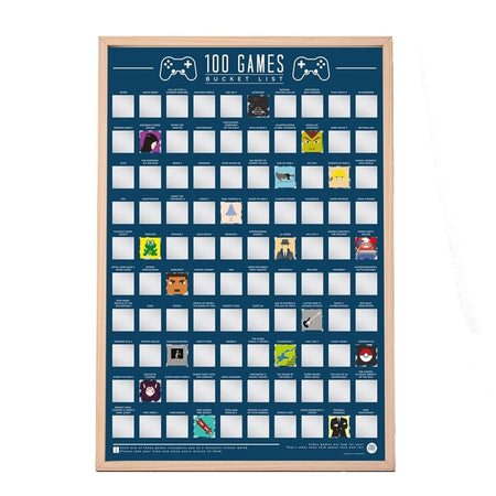 100 Video Games Scratch Poster - GeekCore