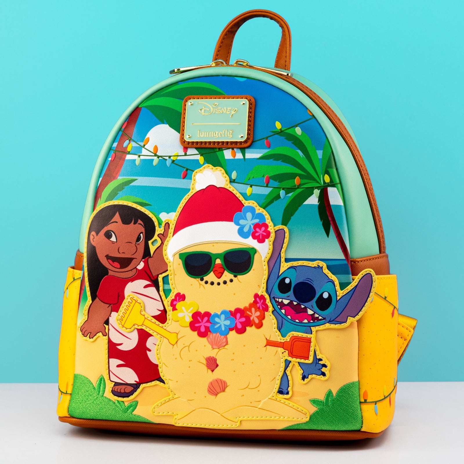 Loungefly x Disney Lilo and Stitch Christmas Beach Holiday Mini Backpack