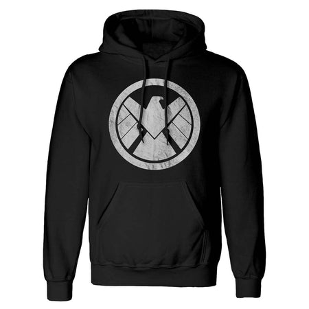 Marvel Avengers Shiled Logo Distressed Pullover Hooded Sweatshirt