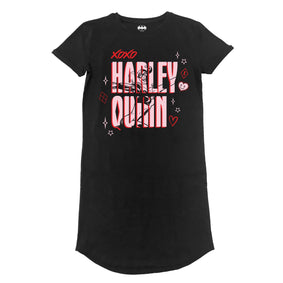 Batman Harley Quinn Jumbo Text Ladies T-Shirt Dress