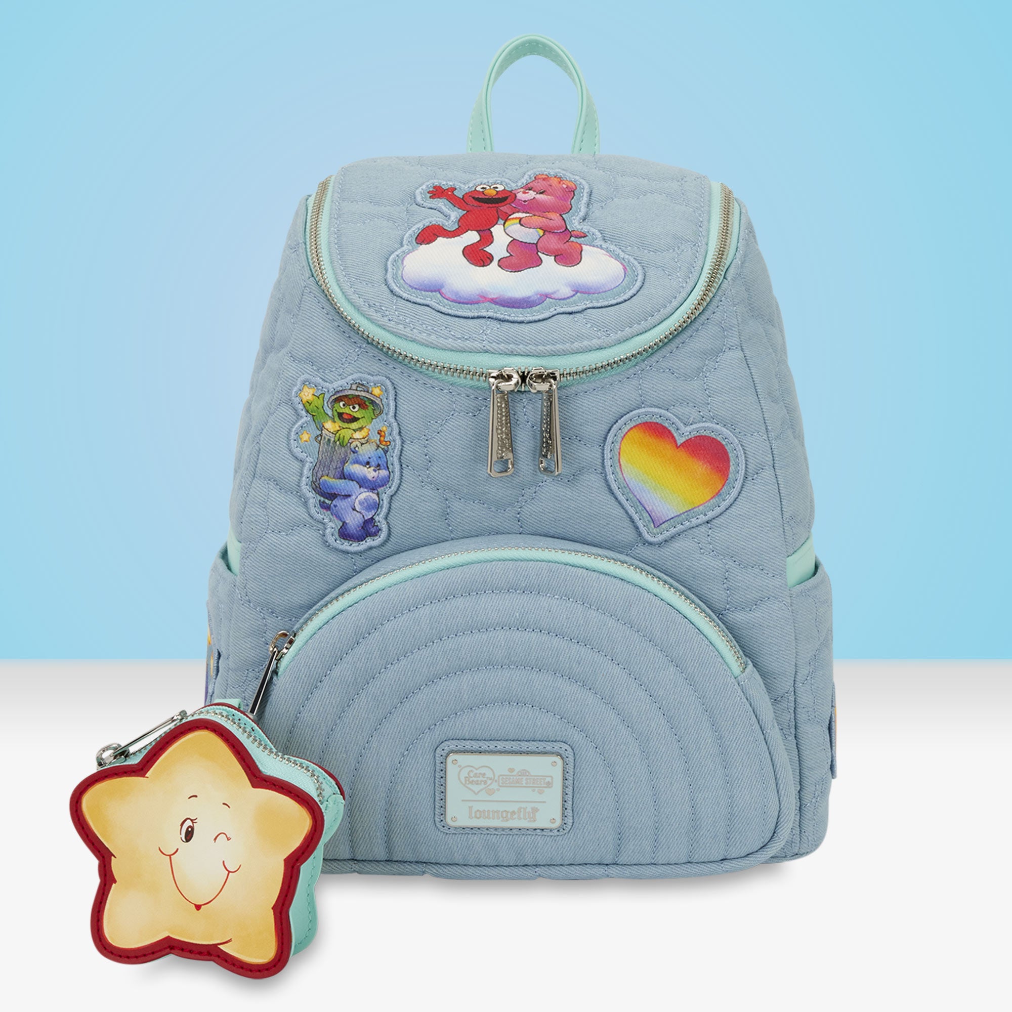 Loungefly x Care Bears x Sesame Street Denim Mini Backpack