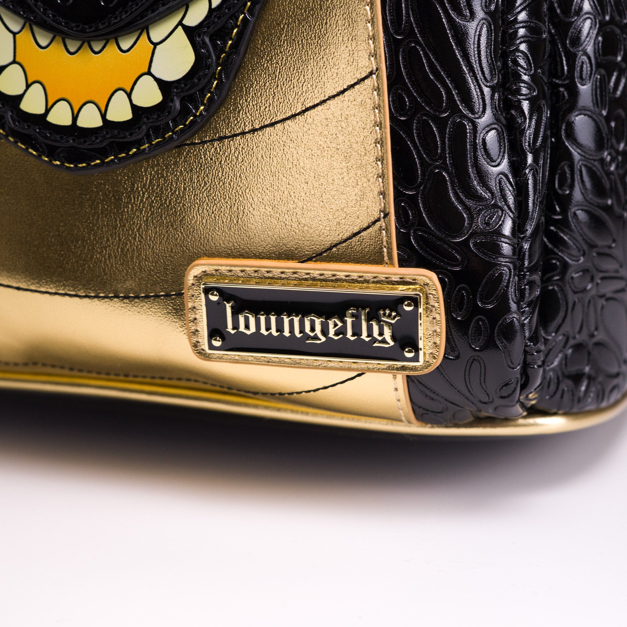 Loungefly Originals Black and Gold Dragon Mini Backpack