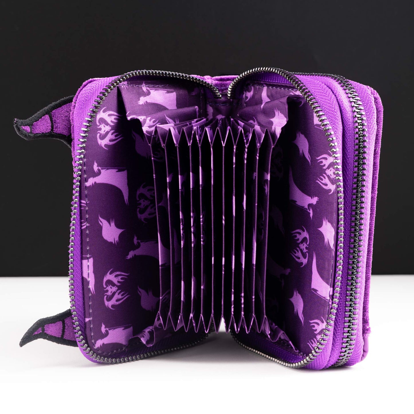 Loungefly x Disney Maleficent Cosplay Velvet Dual-Zip Accordion Wallet