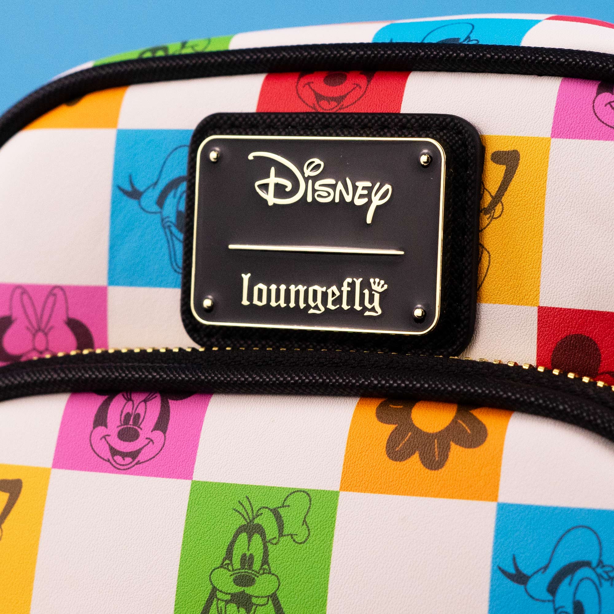 Loungefly x Disney Mickey & Friends Floral Checkered Crossbody Bag