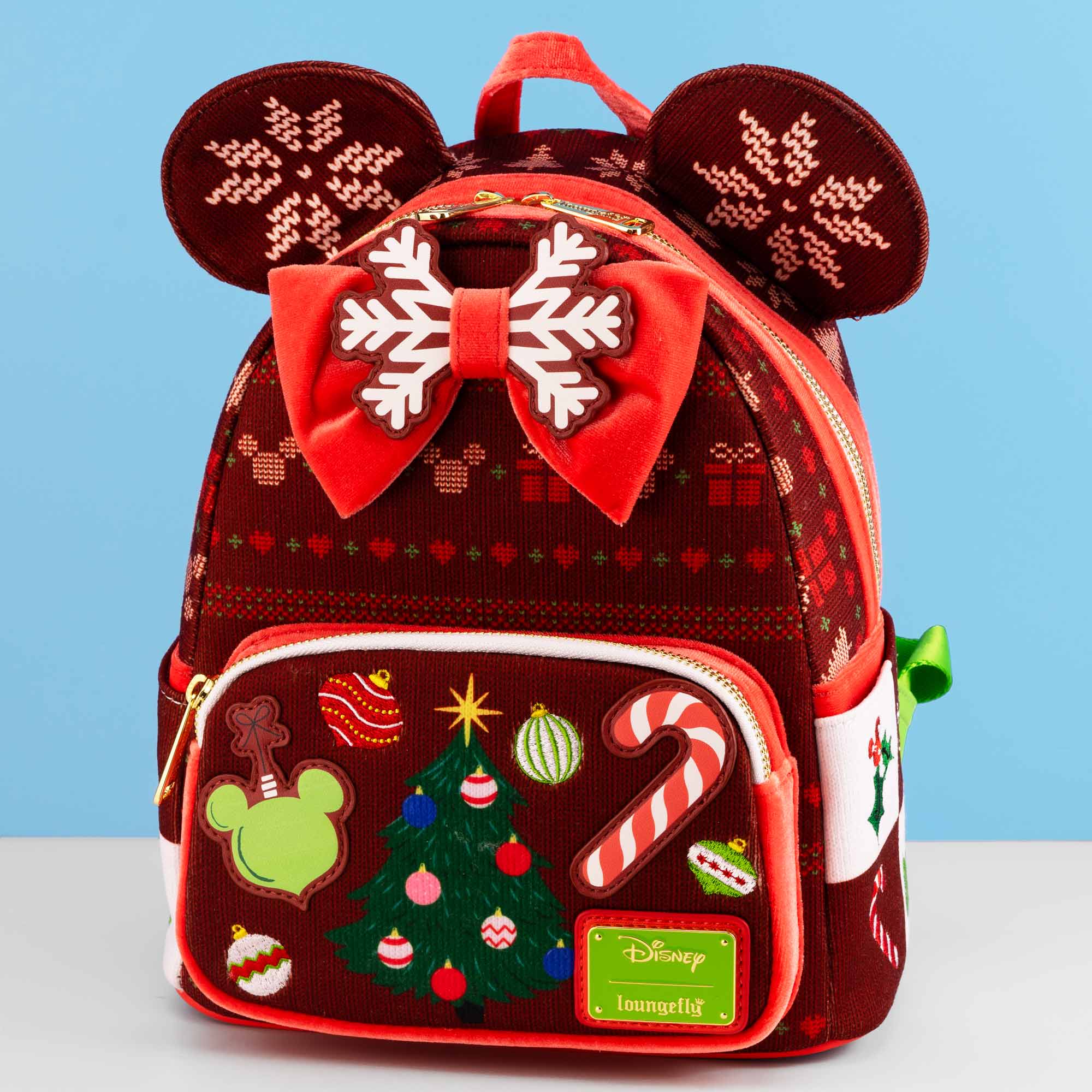 Loungefly x Disney Minnie Mouse Ugly Christmas Jumper Mini Backpack