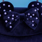 Loungefly x Disney Minnie Cosplay Navy Velvet with Pearls Handbag
