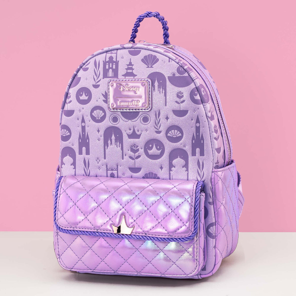 Loungefly x Disney Princess Iridescent AOP Mini Backpack