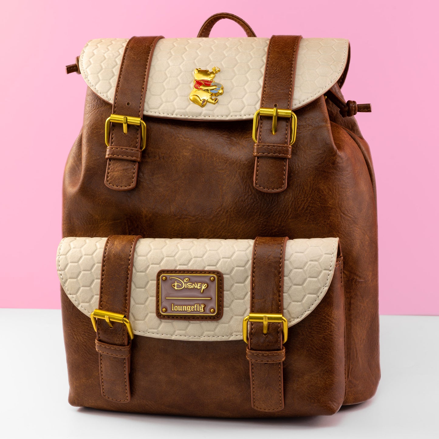 Loungefly x Disney Winnie the Pooh Honeycomb Flap Mini Backpack