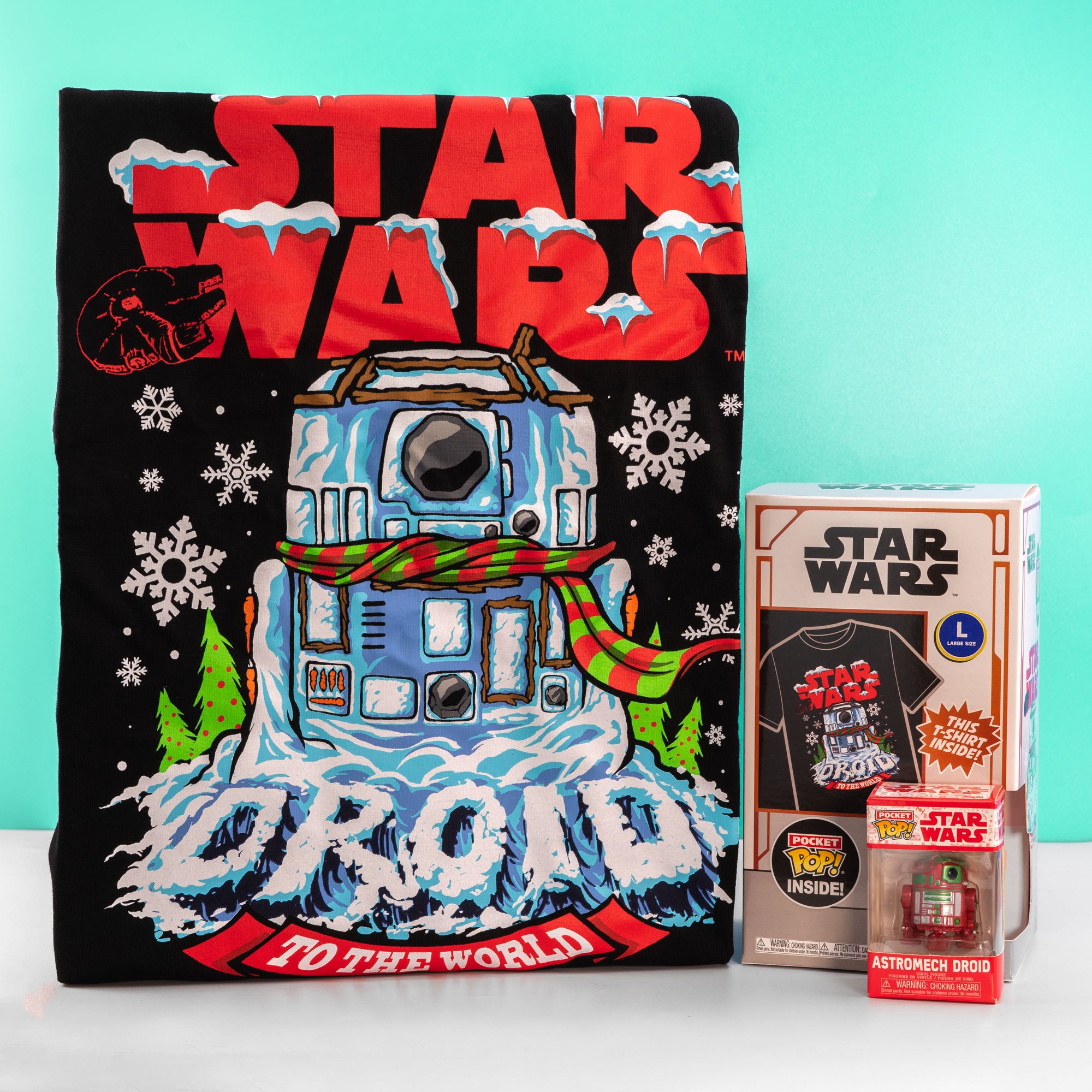 Holiday R2-D2 Pocket Funko Pop! Vinyl and Tee Set for Kids