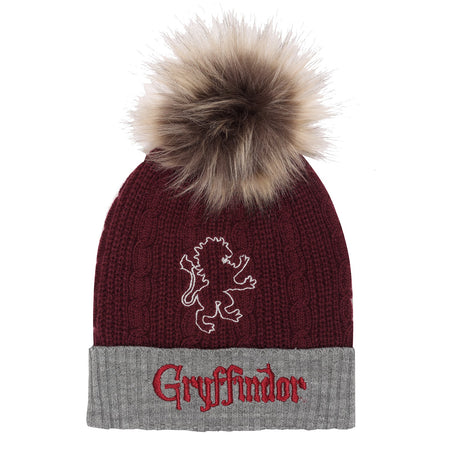 Harry Potter Gryffindor House Fur Pom Pom Beanie