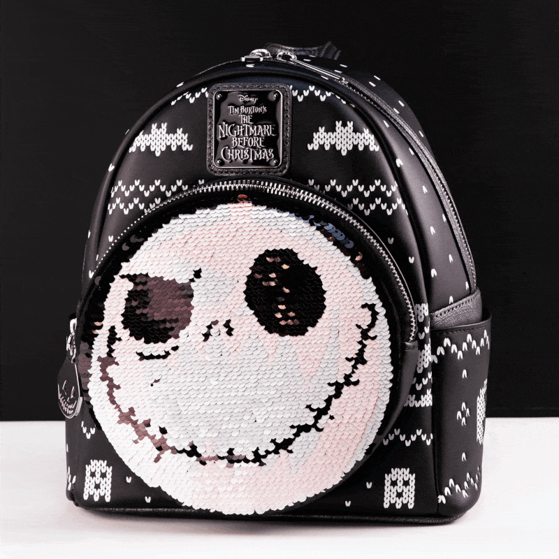 Loungefly x Disney Nightmare Before Christmas Jack Skellington Reversible Sequin Mini Backpack