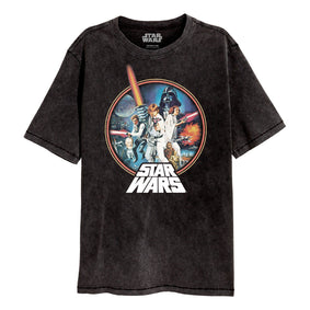 Star Wars Retro Circle SuperHeroes Inc. Acid Wash T-Shirt