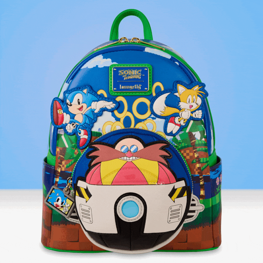 Loungefly x Sonic the Hedgehog Green Hill Zone Light Up Mini Backpack
