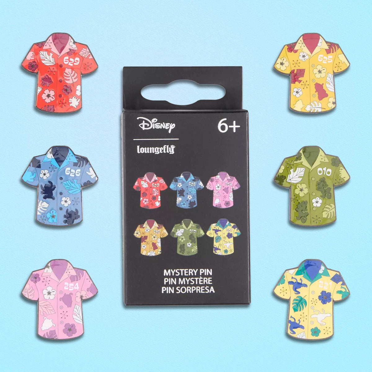 Loungefly x Disney Stitch Cousins Hawaiian Shirt Blind Box Mystery Pin