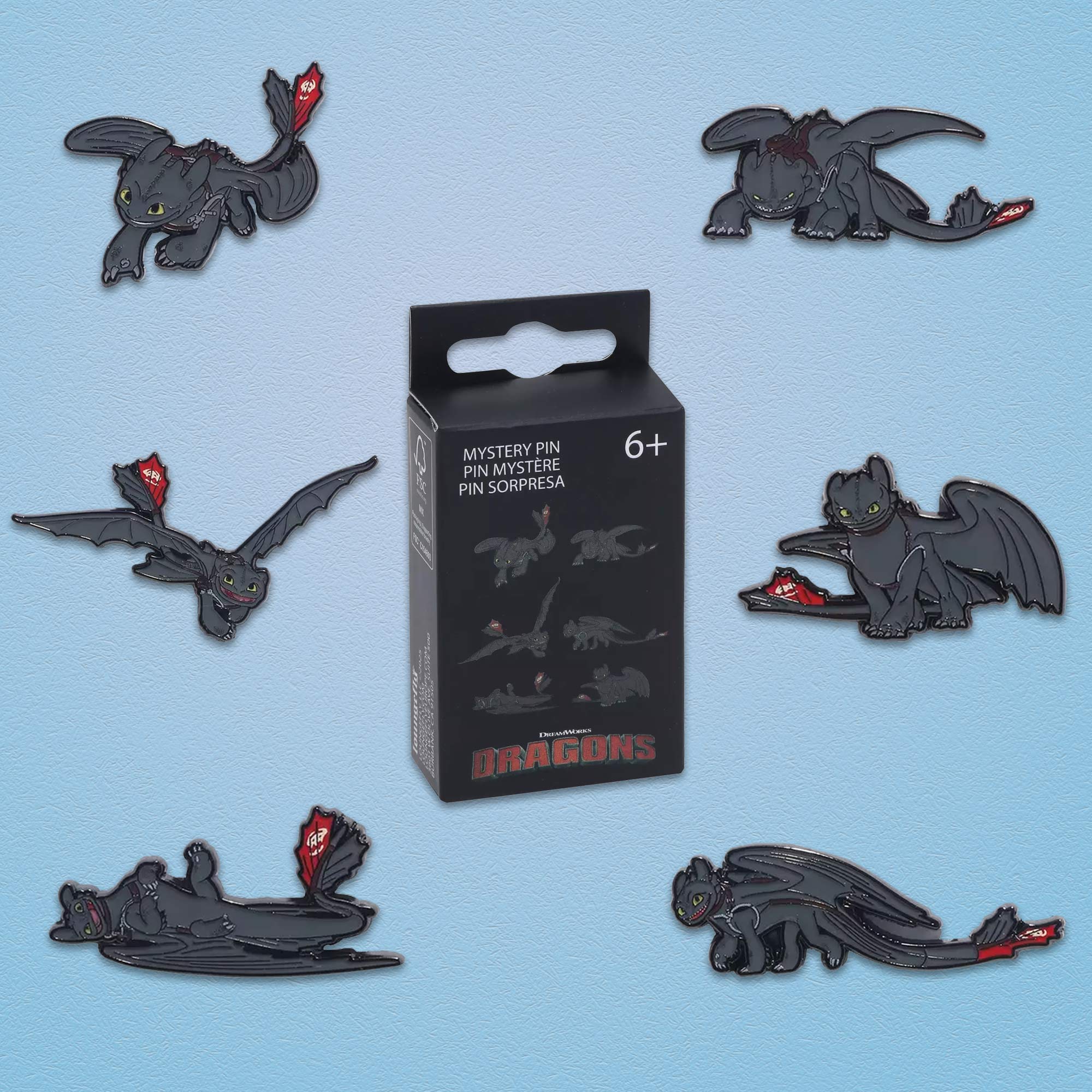 Loungefly x Dreamworks How To Train Your Dragon Toothless Poses Blind Box Mystery Pin