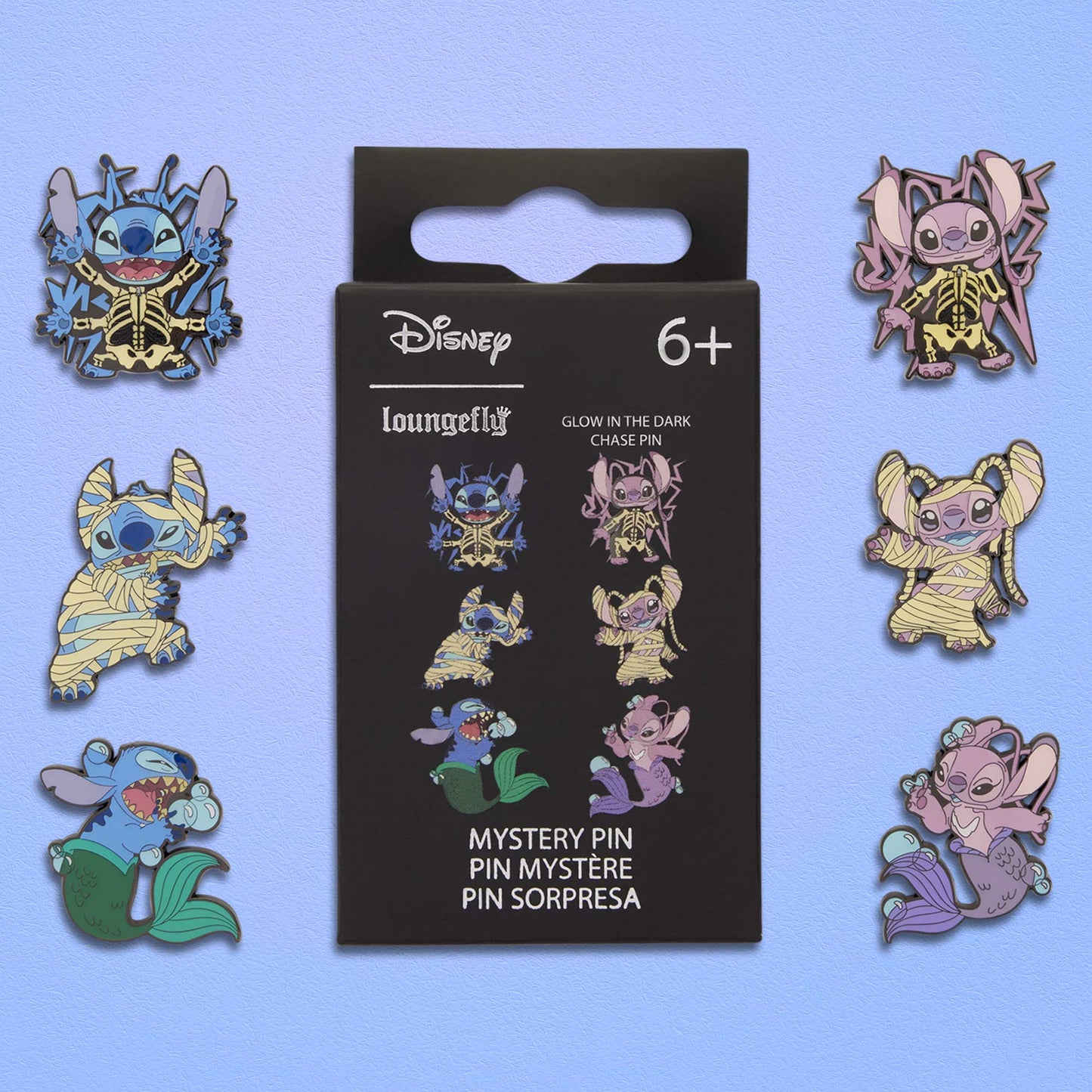 Loungefly x Disney Stitch & Angel Halloween Costumes Mystery Box Pin