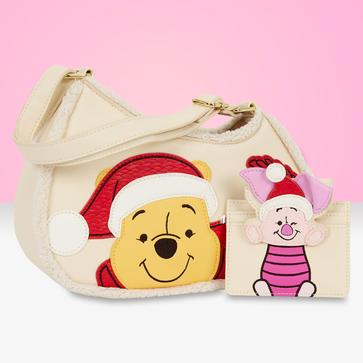 Loungefly x Disney Winnie the Pooh & Piglet Holiday Crossbody Bag