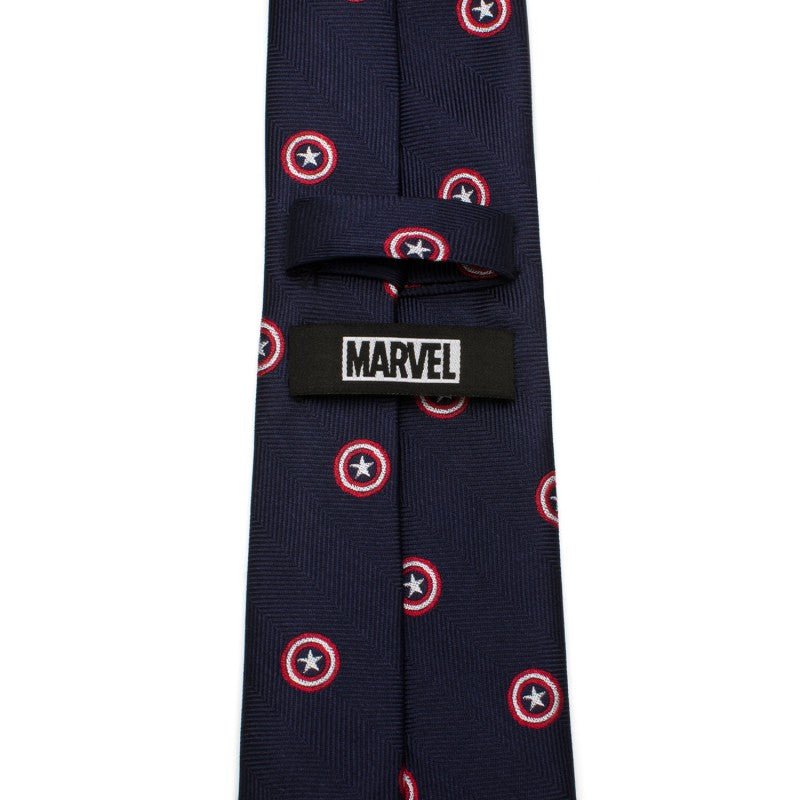 Captain America Navy Silk Tie - GeekCore