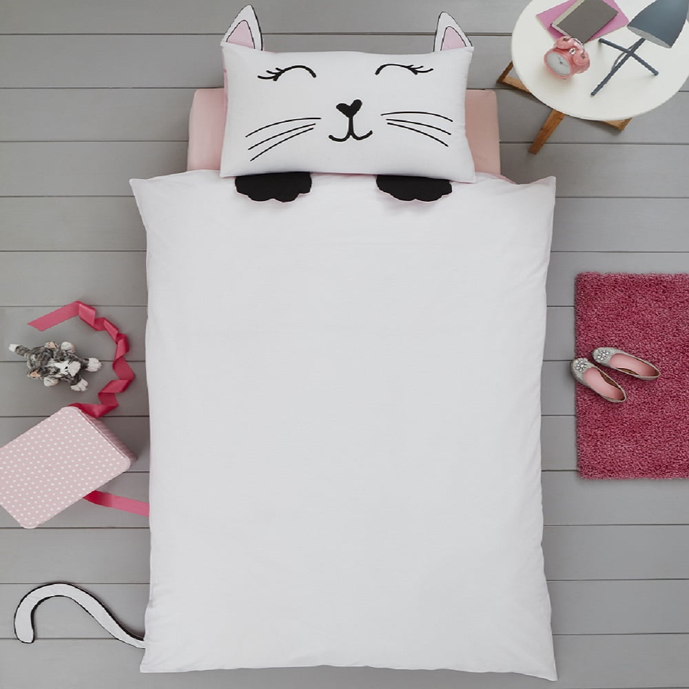 Cat Shaped Single Duvet Cover Bedding Set - GeekCore