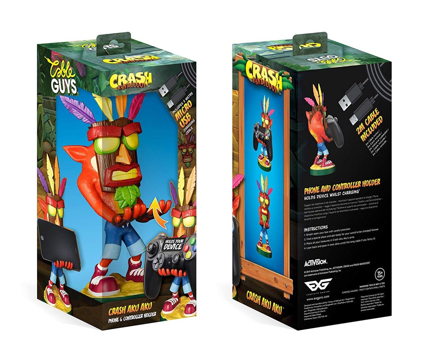 Crash Bandicoot Aku Aku Cable Guy Controller & Smartphone Stand - GeekCore