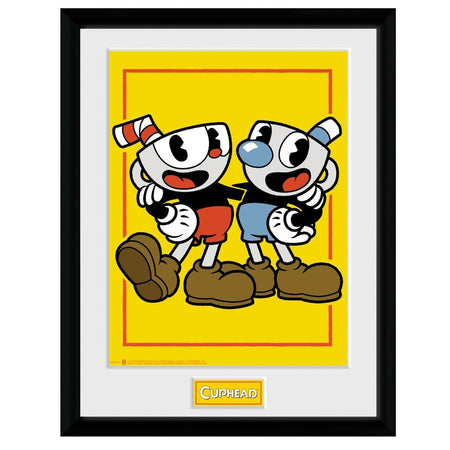 Cuphead Mugman and Cuphead Framed Print - GeekCore