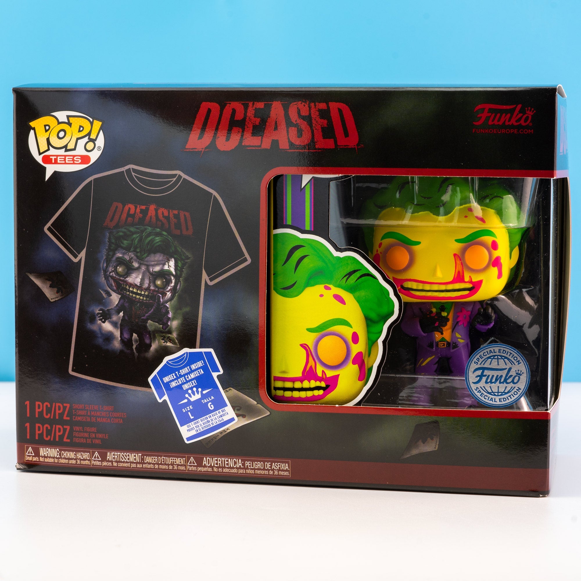 DC Comics DCeased The Joker Pop! Vinyl and Tee Set - GeekCore