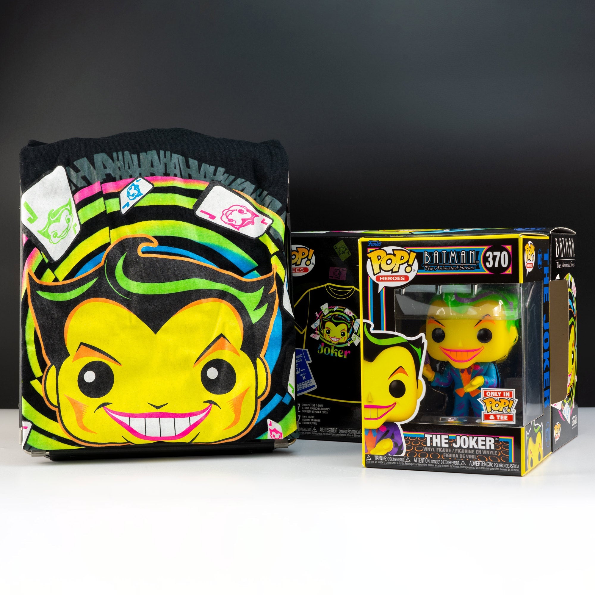 DC Comics Joker Blacklight Pop! Vinyl and Tee Set - GeekCore