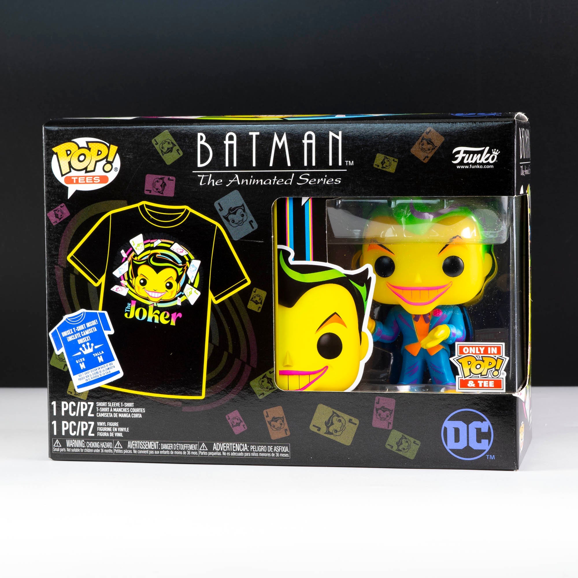 DC Comics Joker Blacklight Pop! Vinyl and Tee Set - GeekCore