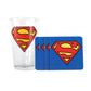 DC Comics Superman Glass & Coaster Set - GeekCore