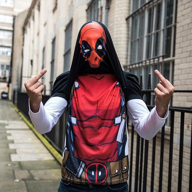 Deadpool Reversible Long Sleeve T - Shirt - GeekCore