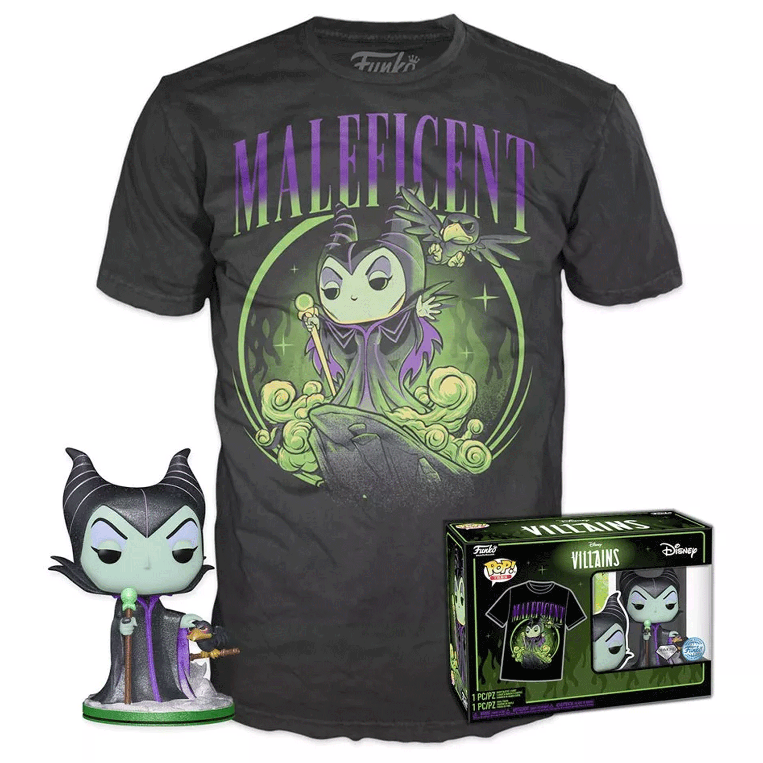 Disney Villains Sleeping Beauty Maleficent Pop! Vinyl and Tee Set - GeekCore