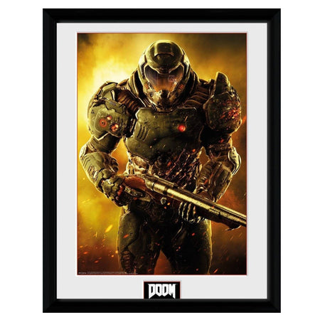 Doom Marine Artwork Framed Print - GeekCore