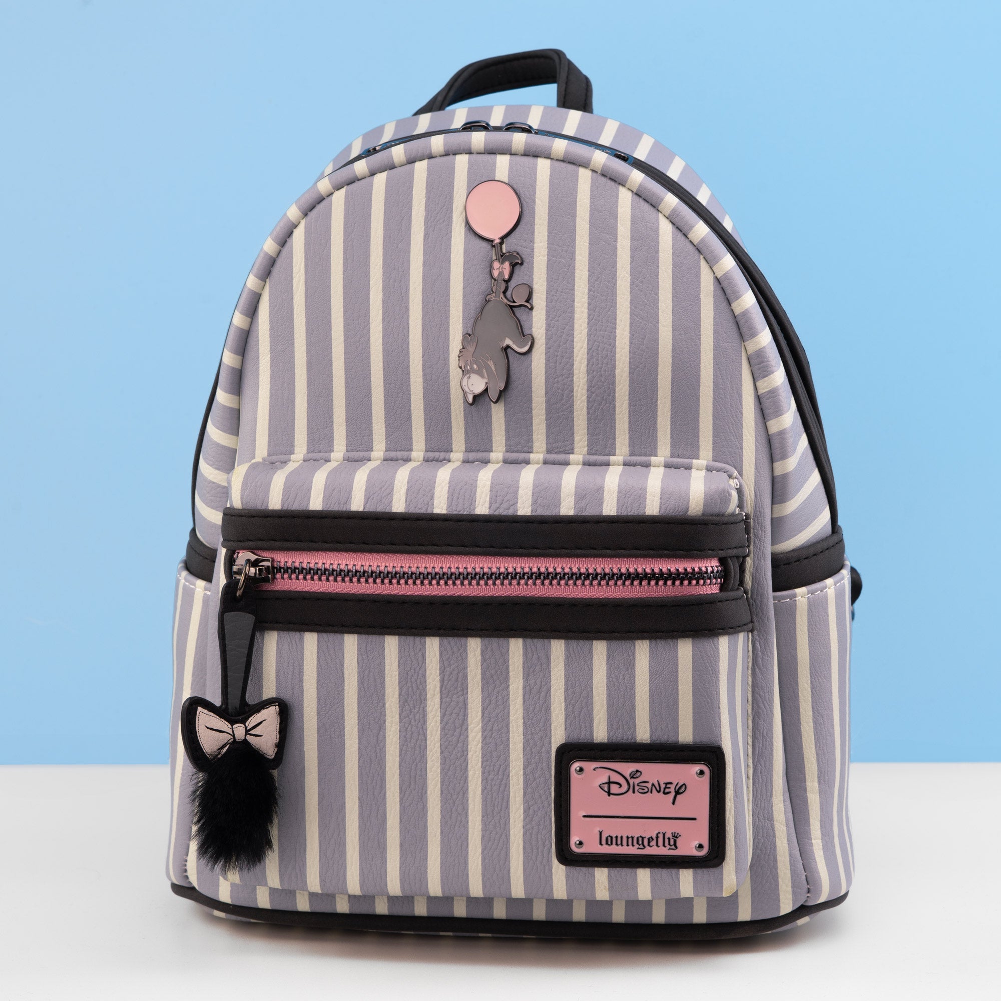 Loungefly x Disney Winnie the Pooh Eeyore Striped Balloon Mini Backpack
