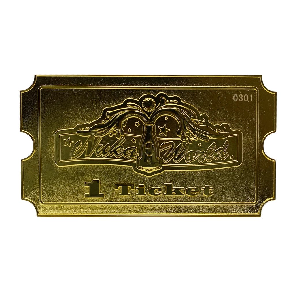 Fallout Limited Edition Nuka World 24K Gold Plated Ticket - GeekCore