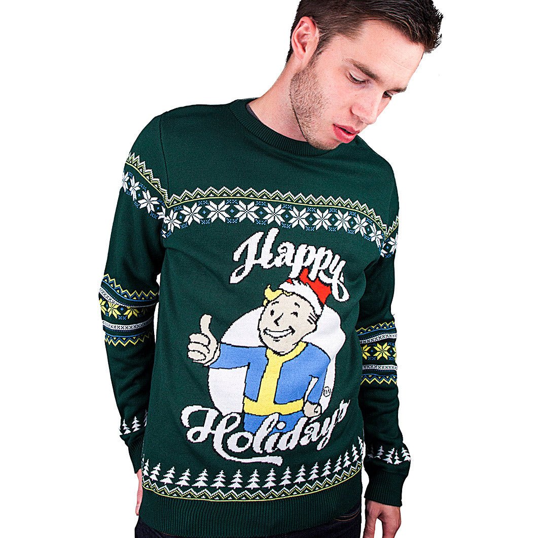 Fallout Vault Boy Knitted Christmas Jumper / Sweater - GeekCore