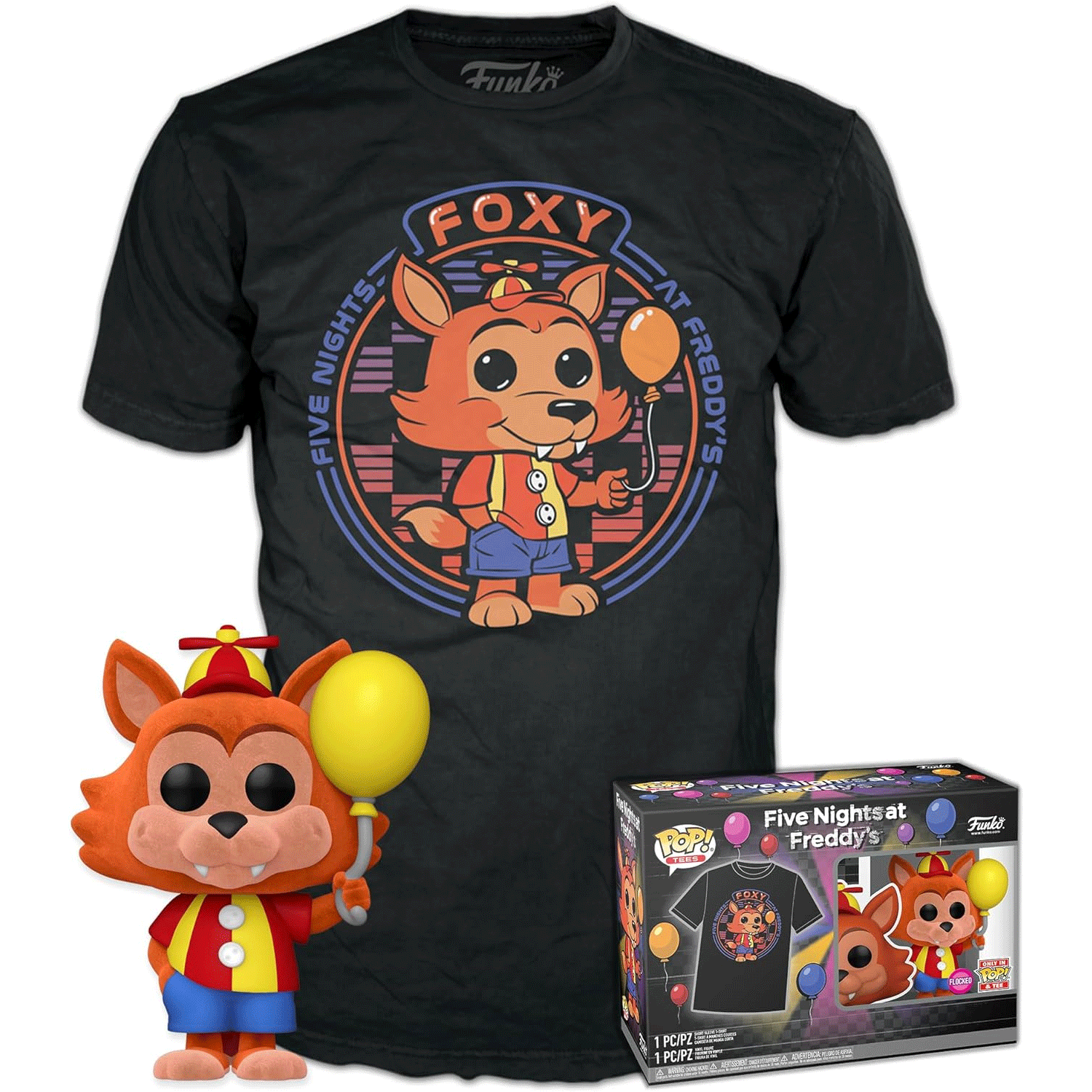 FNAF Balloon Foxy Pop! Vinyl and Tee Set - GeekCore