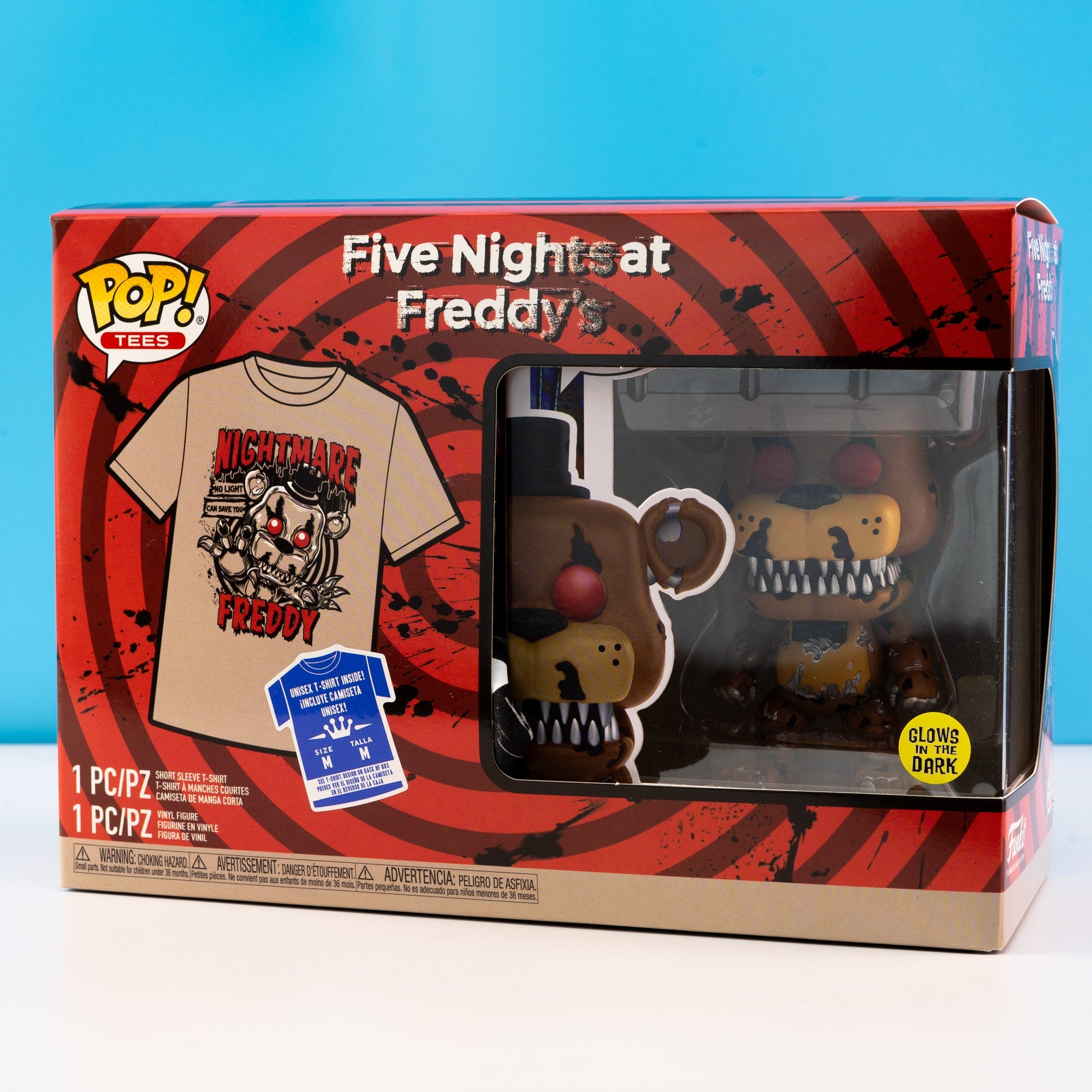 FNAF Nightmare Freddy Pop! Vinyl and Tee Set - GeekCore