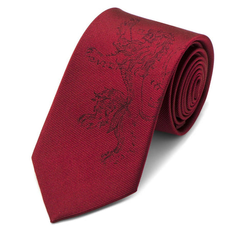 Game of Thrones House Lannister Red Silk Tie - GeekCore