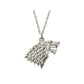 Game of Thrones House Stark Sterling Silver Wolf Sigil Pendant - GeekCore