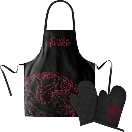 Game of Thrones House Targaryen Apron and Oven Mitt Set - GeekCore