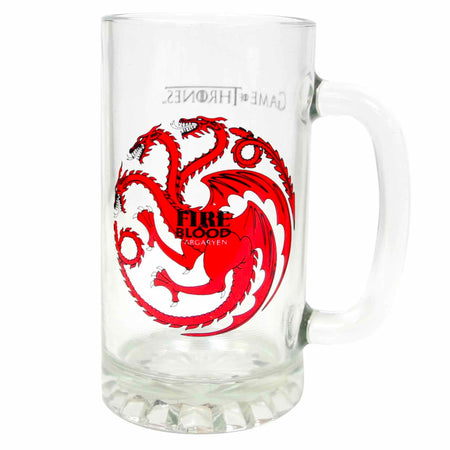 Game of Thrones House Targaryen Large Glass Tankard - GeekCore